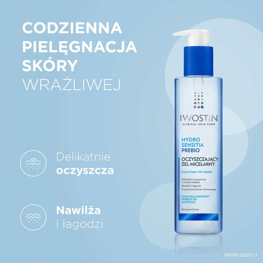 Iwostin Hydro Sensitia Prebio set, gel micellaire, 200 ml + crème hydratante, 50 ml