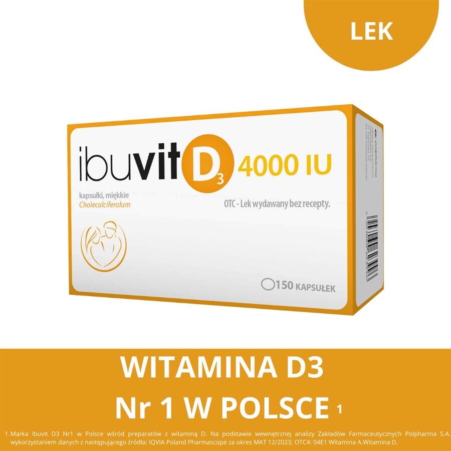 Ibuvit D3 4000 UI, 150 cápsulas