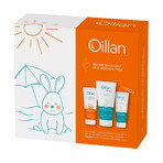 Set Oillan Sun, Emulsie protectoare pentru față și corp, SPF 50, 100 ml + gel de baie 3în1, 200 ml + cremă dermohidratantă, 75 ml gratuit