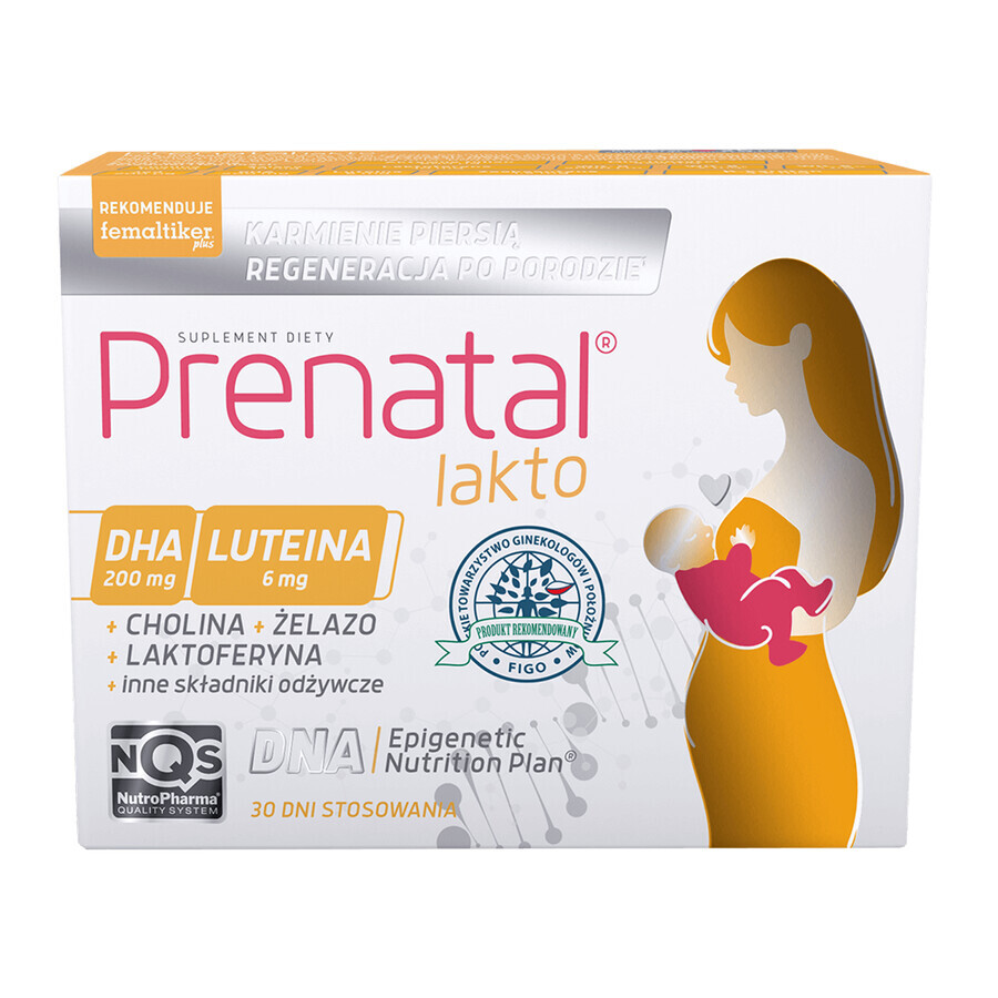 Prenatal Lakto, 30 capsule rigide + 30 capsule molli