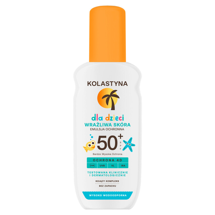 Kolastyna, emulsione protettiva spray per bambini, pelle sensibile, SPF 50+, 150 ml