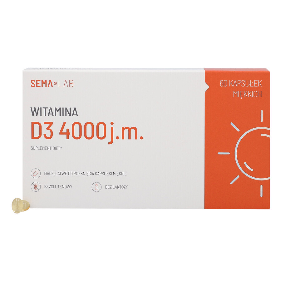 SEMA Lab Vitamina D3 4000 UI, 60 capsule molli