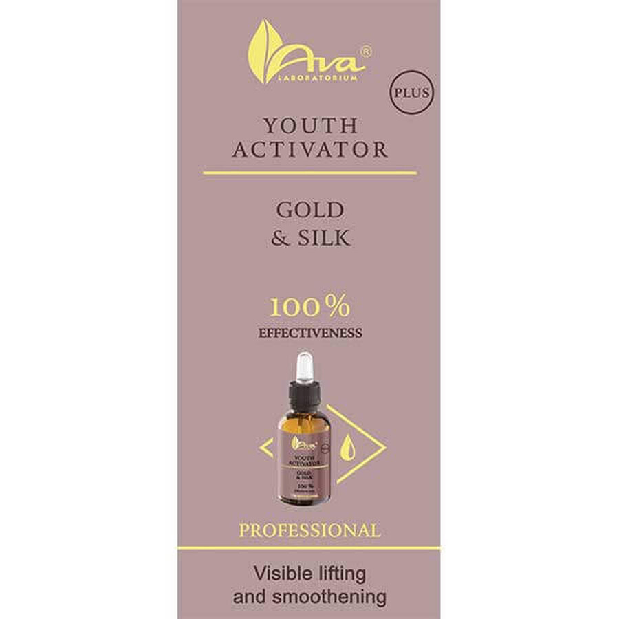 Ava Youth Activator Plus, siero per il viso all'oro e alla seta, 30 ml