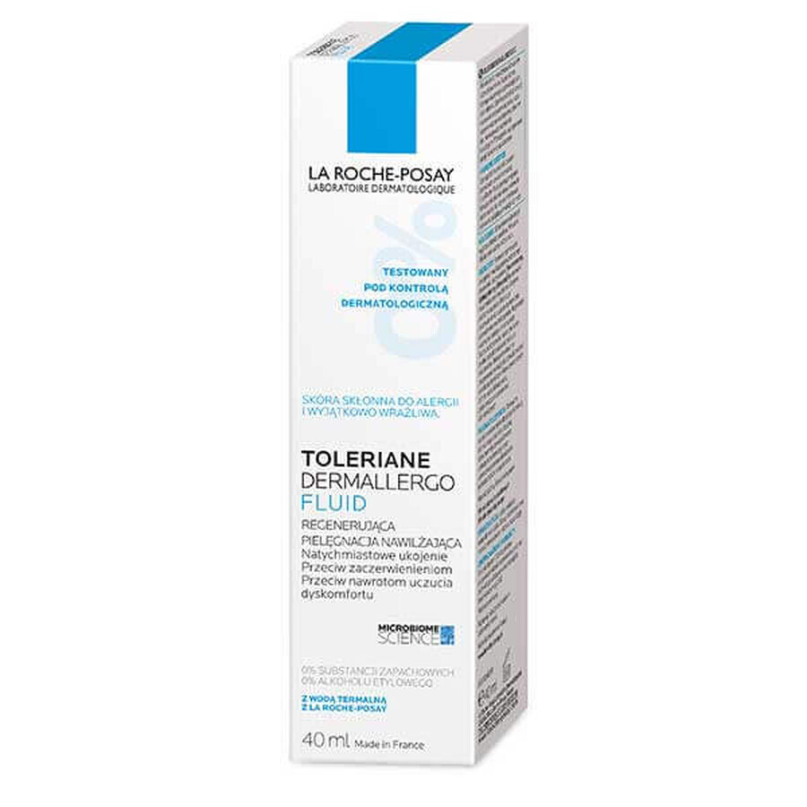 La Roche-Posay Toleriane Dermallergo, fluid, îngrijire hidratantă regenerantă, 40 ml