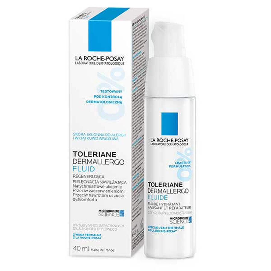 La Roche-Posay Toleriane Dermallergo, fluid, îngrijire hidratantă regenerantă, 40 ml