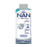 Nestlé NAN Optipro Plus 2 HMO, leche de seguimiento lista para beber para bebés mayores de 6 meses, 200 ml