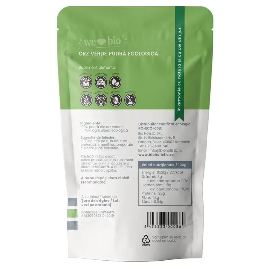 Organic green barley powder, 250g, Obio