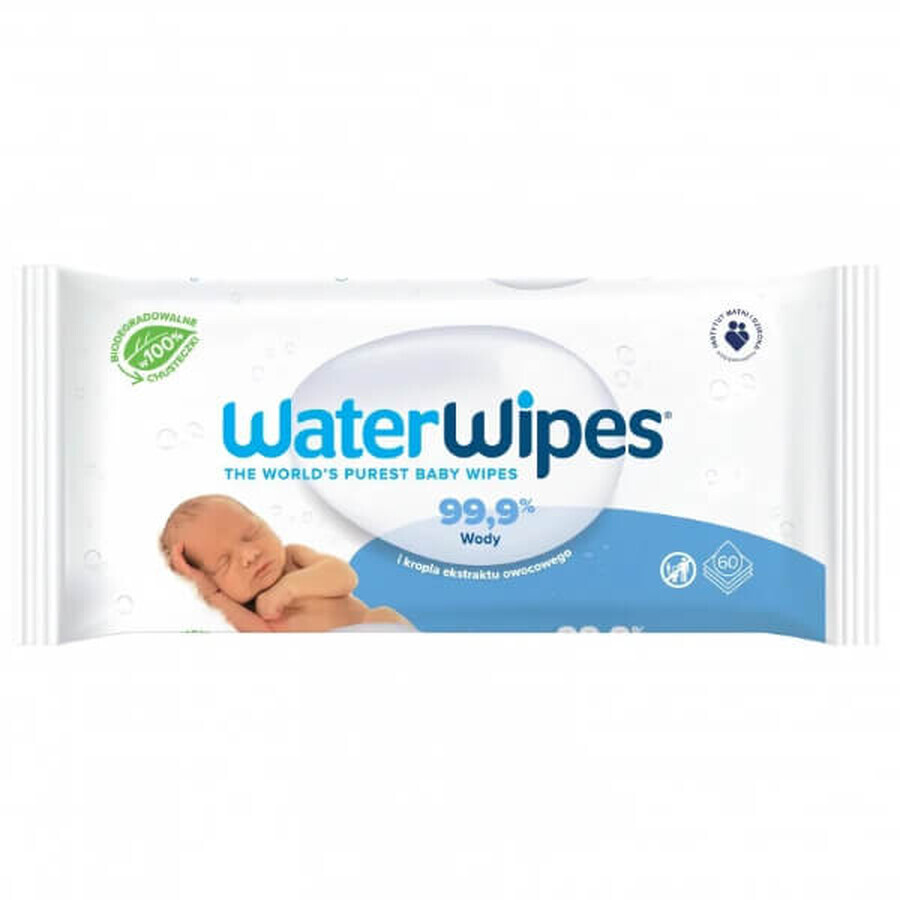 WaterWipes Bio, salviette umidificate, acqua, dalla nascita, 9 x 60 pz.