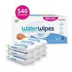 WaterWipes Bio, salviette umidificate, acqua, dalla nascita, 9 x 60 pz.