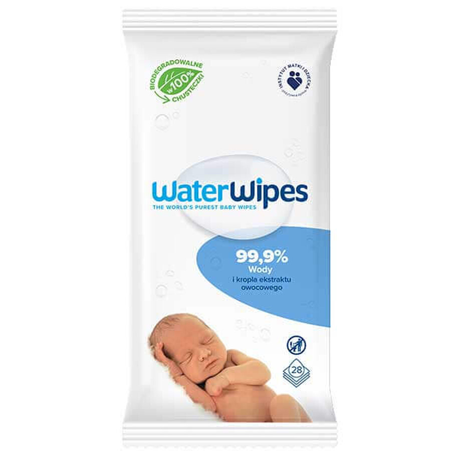 WaterWipes Bio, salviette umidificate, acqua, dalla nascita, 28 pezzi