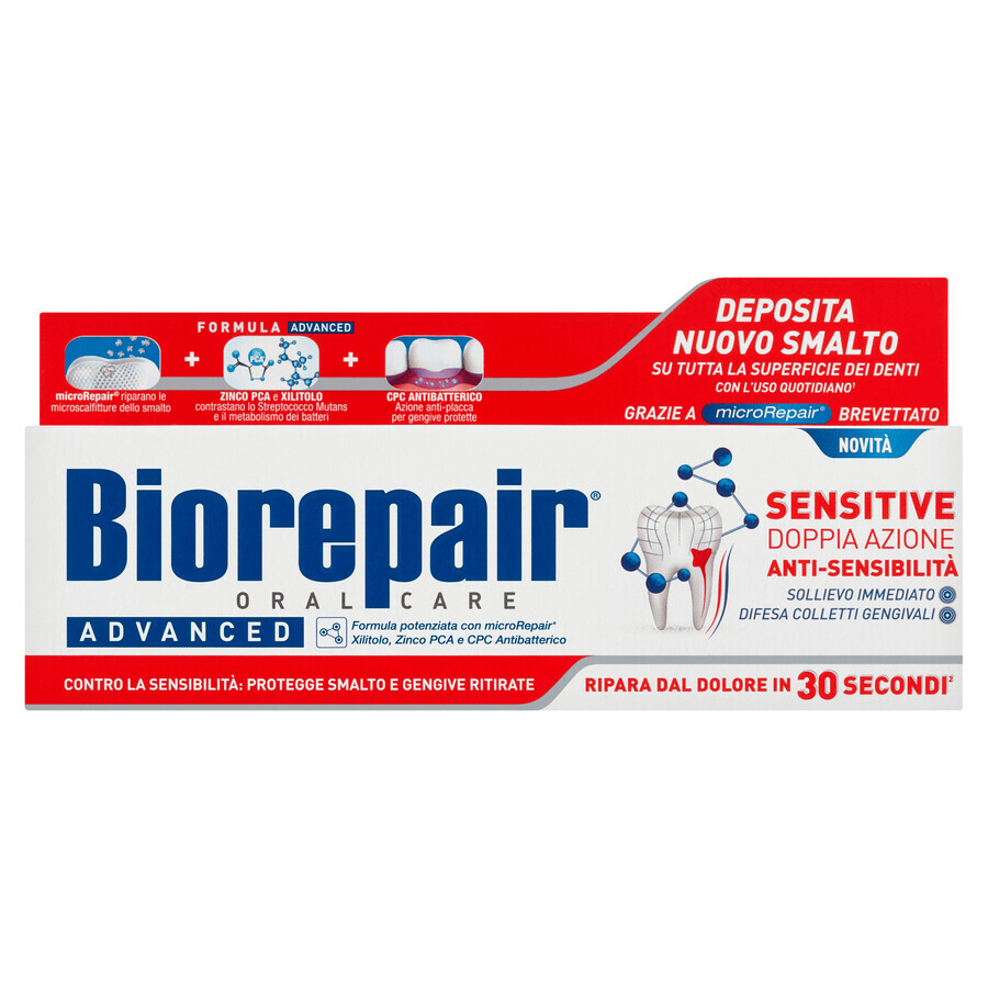 Biorepair Peribioma, dentifrice, protection des gencives, sans fluor, 75 ml