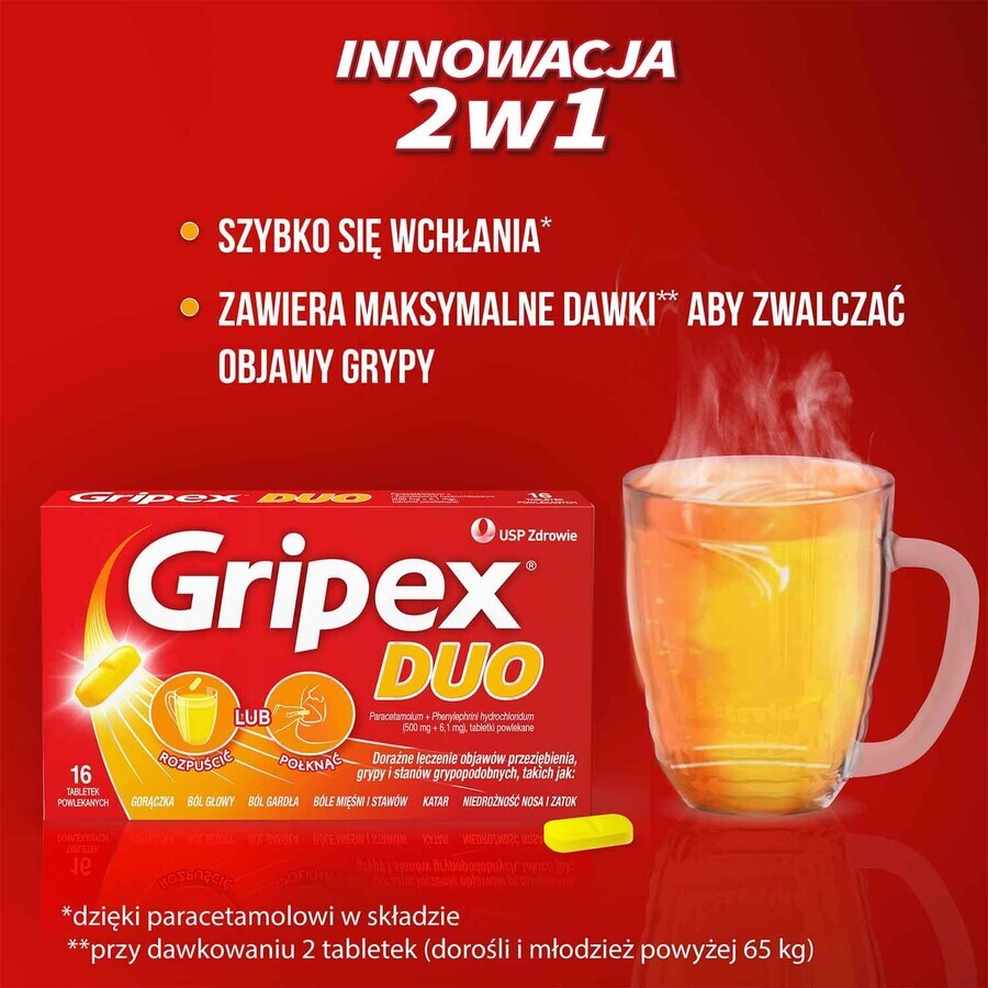 Gripex Duo, 16 comprimate