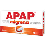 Apap Emicrania 250 mg + 250 mg + 65 mg, 10 compresse rivestite con film