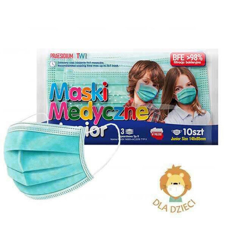 Praesidium, Maschera medica junior, pediatrica, a 3 strati, 10 pezzi.