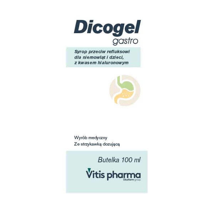 Dicogel Gastro, sciroppo antireflusso, per neonati e bambini, 100 ml