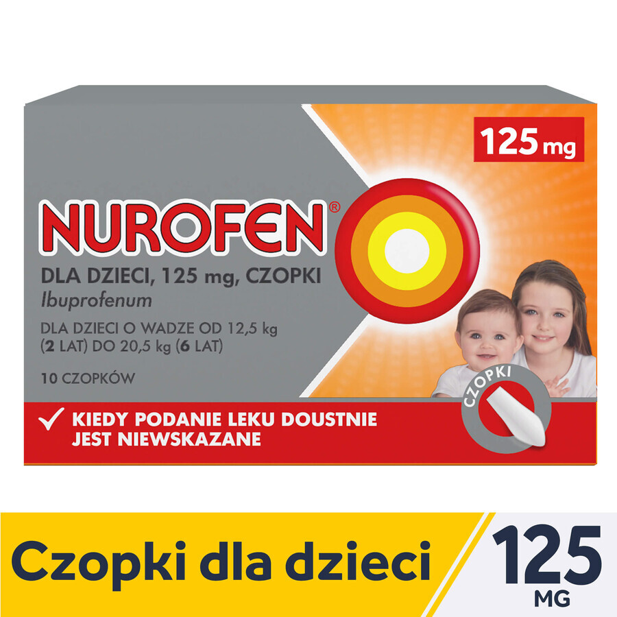 Nurofen for children 125 mg, suppositories, 10 pieces