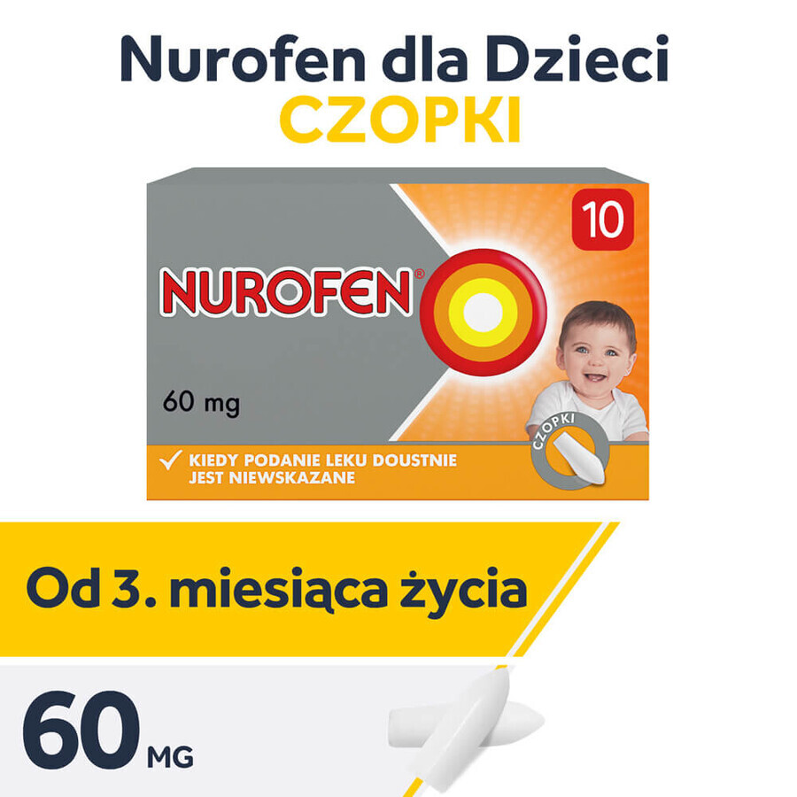 Nurofen for children 60 mg, suppositories, 10 pieces