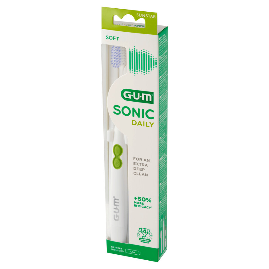 Sunstar Gum Sonic Daily, spazzolino sonico, bianco, 1 pezzo