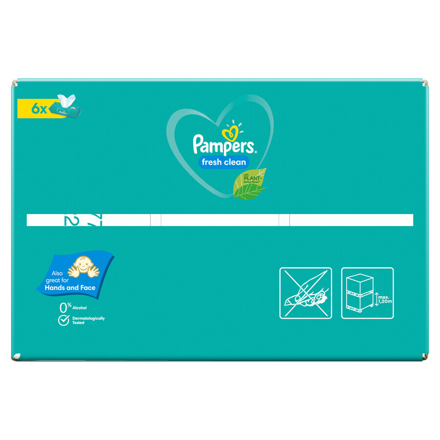 Pampers Fresh Clean, salviette umidificate, 6 x 80 pz.