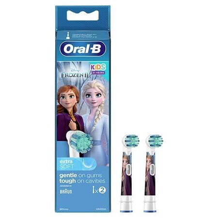 Oral-B Kids Stages Power, punte per spazzolino elettrico, Frozen EB10s-2, oltre 3 anni, ultra morbide, 2 pezzi