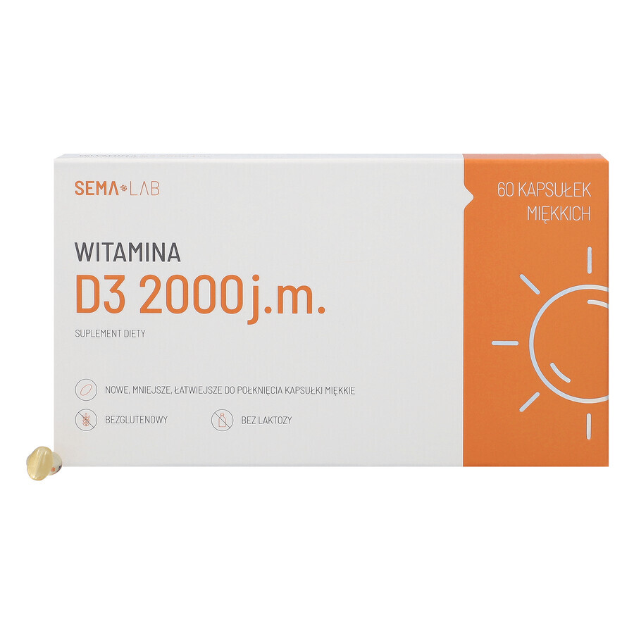 SEMA Lab Vitamina D3 2000 UI, 60 capsule molli