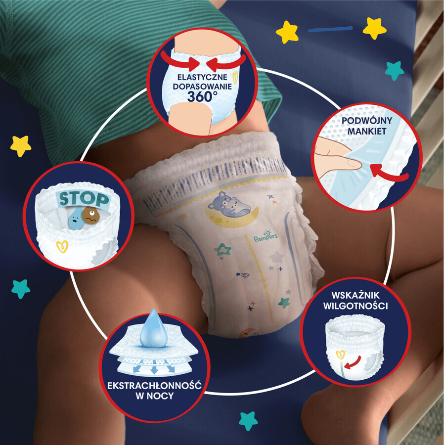 Pampers Night Pants, diapers, size 6, 15+ kg, 19 pcs