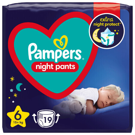 Pampers Night Pants, diapers, size 6, 15+ kg, 19 pcs