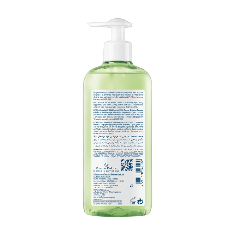 Ducray Extra Doux, shampoo dermatologico per uso frequente, 400 ml