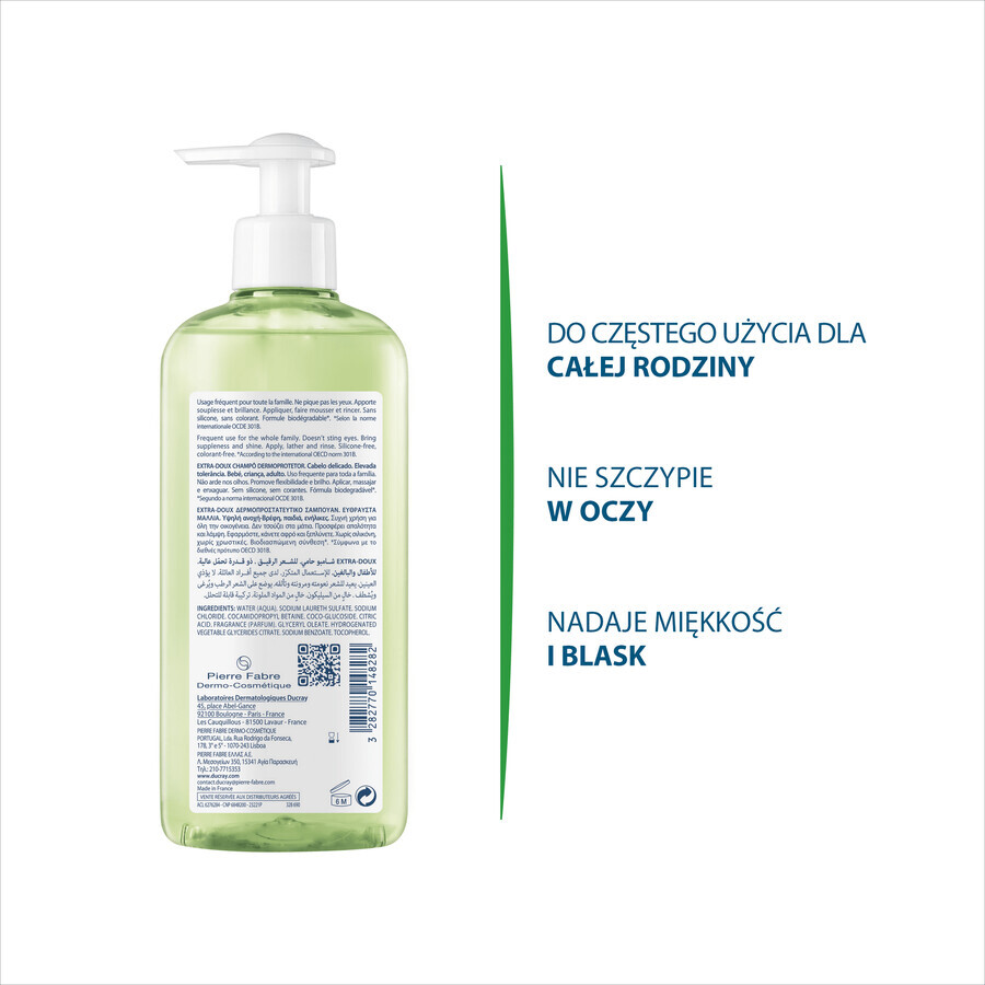 Ducray Extra Doux, shampoo dermatologico per uso frequente, 400 ml