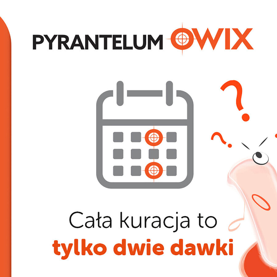 Pyrantelum OWIX, 250 mg/ 5ml, orale suspensie, 15 ml