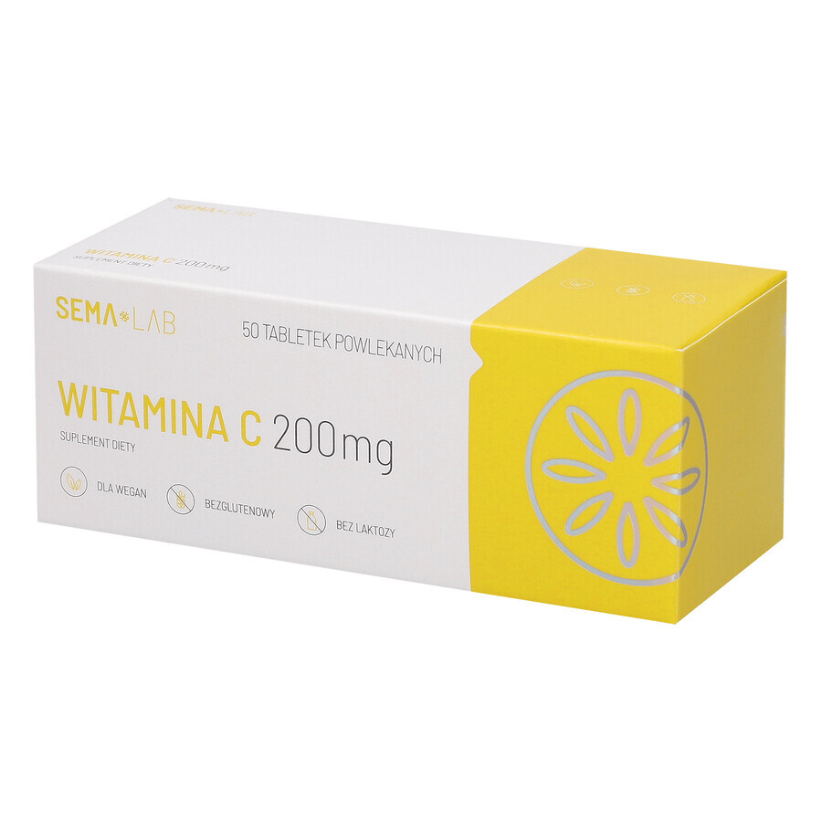 SEMA Lab Vitamina C 200 mg, 50 compresse rivestite con film