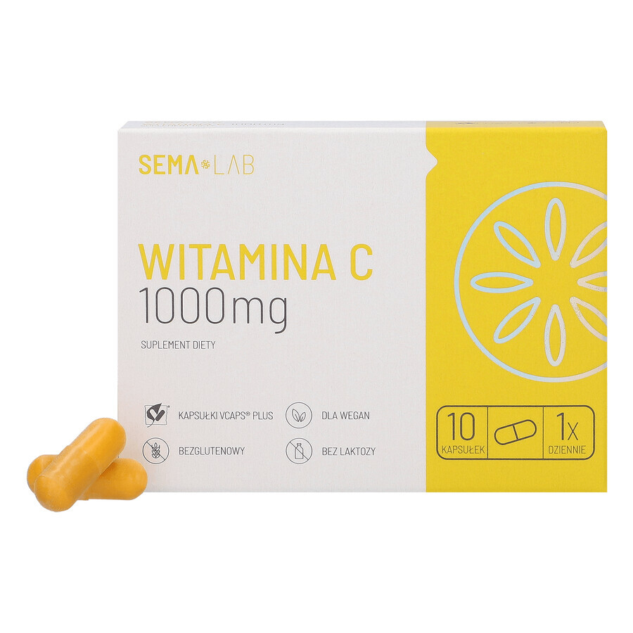 SEMA Lab Vitamina C 1000 mg, 10 capsule di cellulosa