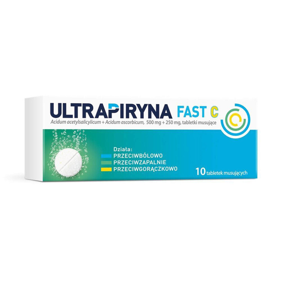 Ultrapirina Fast C 500 mg + 250 mg, 10 compresse effervescenti