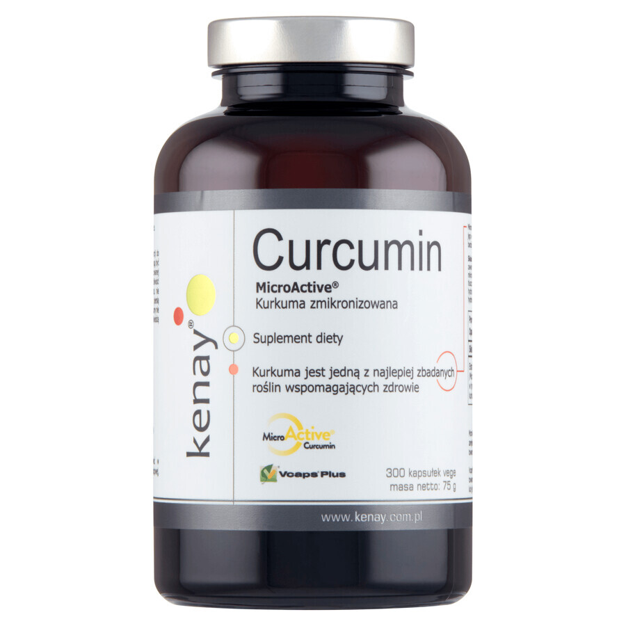 Kenay Curcumin MicroActive, turmeric micronizat, 300 capsule vegetale