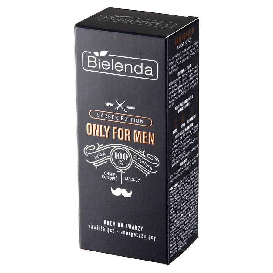 Bielenda Only For Men Barber Edition, hydraterende en vitaliserende crème, 50 ml