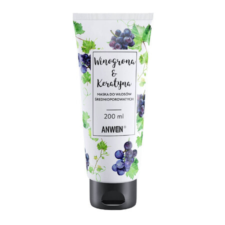 Anwen Uvas y Keratina, mascarilla para cabello de porosidad media, 200 ml