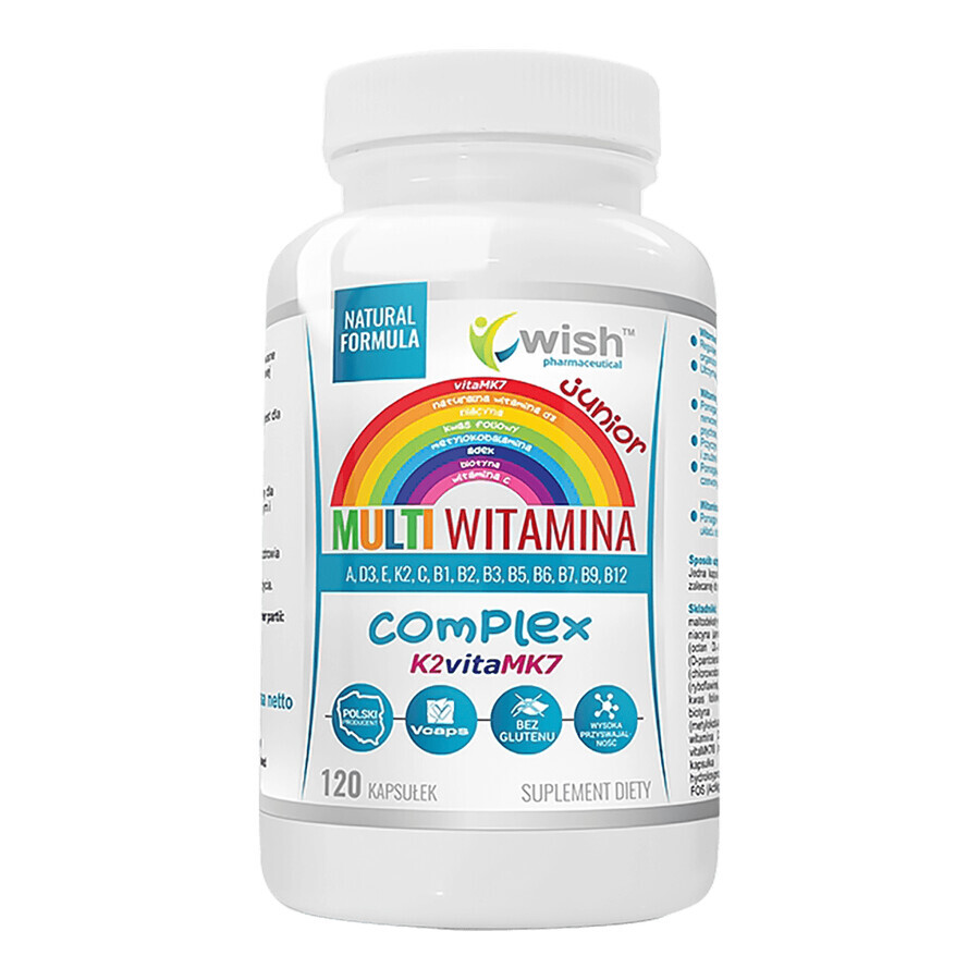 Wish Multivitamin-Komplex Junior K2vitaMK7, 120 Kapseln