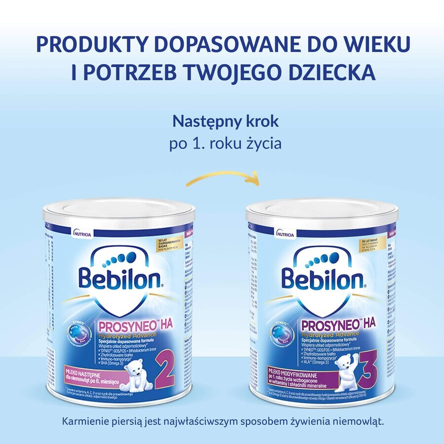 Bebilon Prosyneo HA Hydrolyzed Advance 2, latte di proseguimento, dopo 6 mesi, 400 g