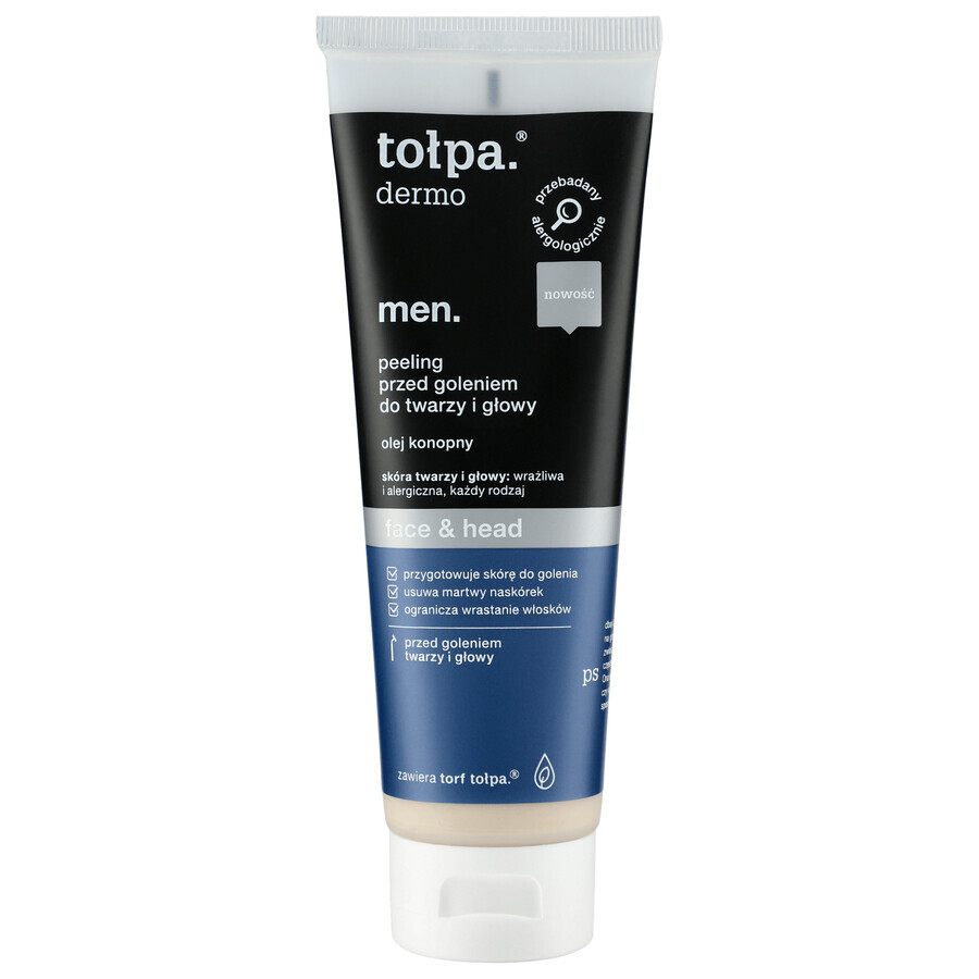 Tolpa Dermo Men Face &amp; Head, scrub pre-barba per viso e testa, 100 ml