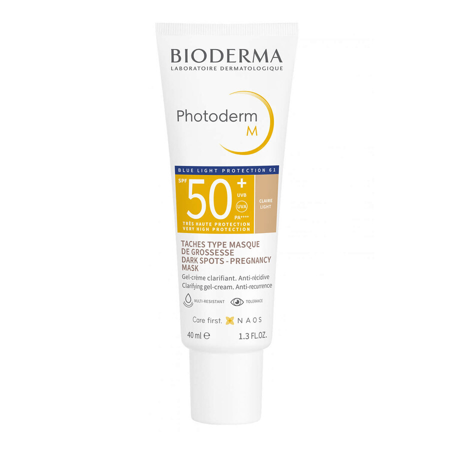 Bioderma Photoderm M, crema protettiva per pelli soggette a iperpigmentazione, leggera, SPF 50+, 40 ml