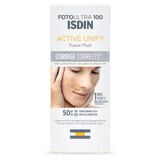 Isdin Fotoultra 100 Active Unify, fluido correttore di imperfezioni, SPF 50+, 50 ml