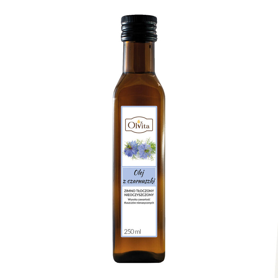 OlVita Olio di cumino nero, spremuto a freddo, non purificato, 250 ml