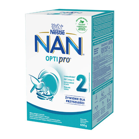 Nestlé NAN Optipro 2, leche de continuación a partir de 6 meses, 650 g