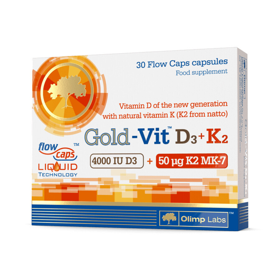 Olimp Gold-Vit D3 + K2 4000 UI, 30 capsule