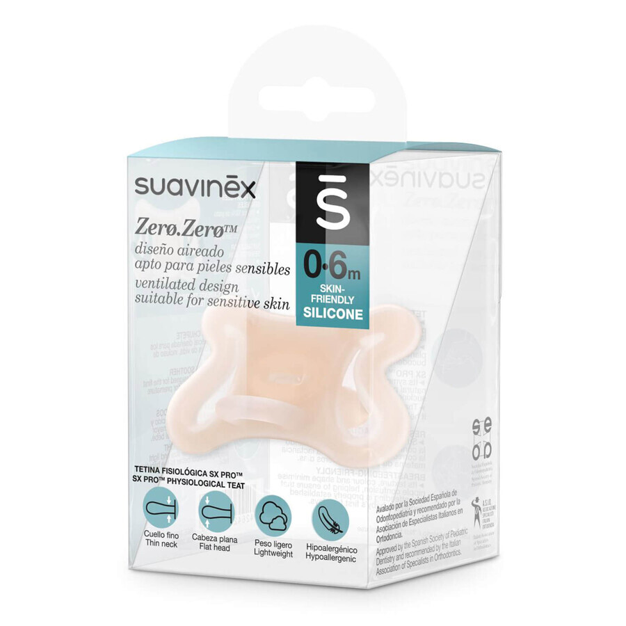 Suavinex SX Pro Zero, succhietto, silicone, fisiologico, 0-6 mesi, 1 pezzo