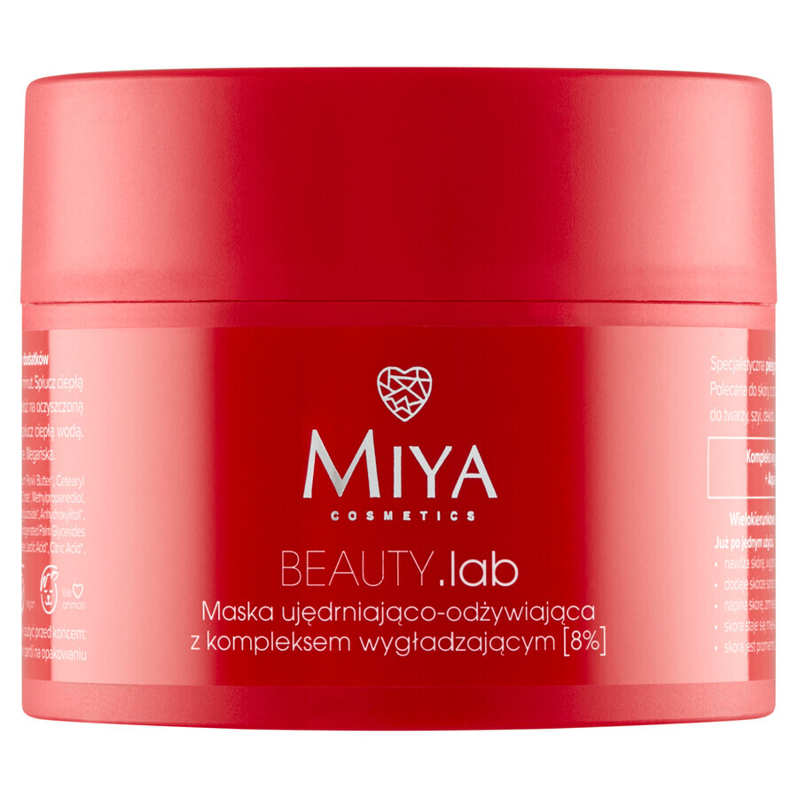 Miya BEAUTY.lab, maschera rassodante e rivitalizzante con complesso levigante 8%, 50 ml