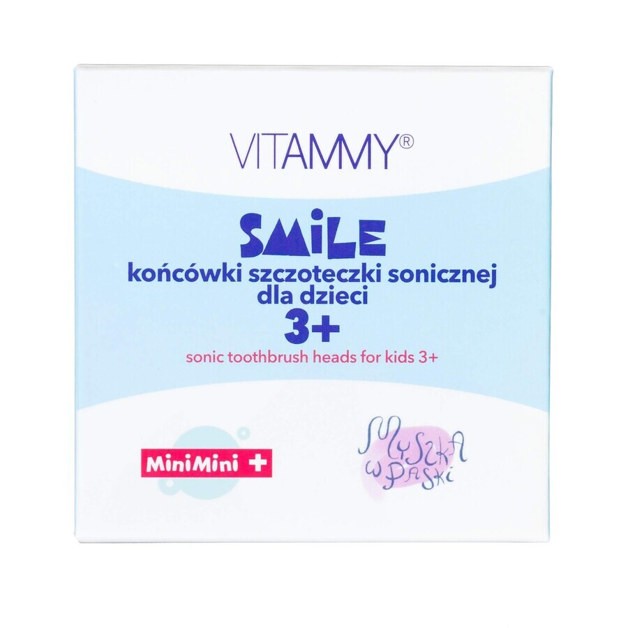 Vitammy Smile, Schallzahnbürstenaufsätze für Kinder, MiniMini+, ab 3 Jahren, 4 Stück