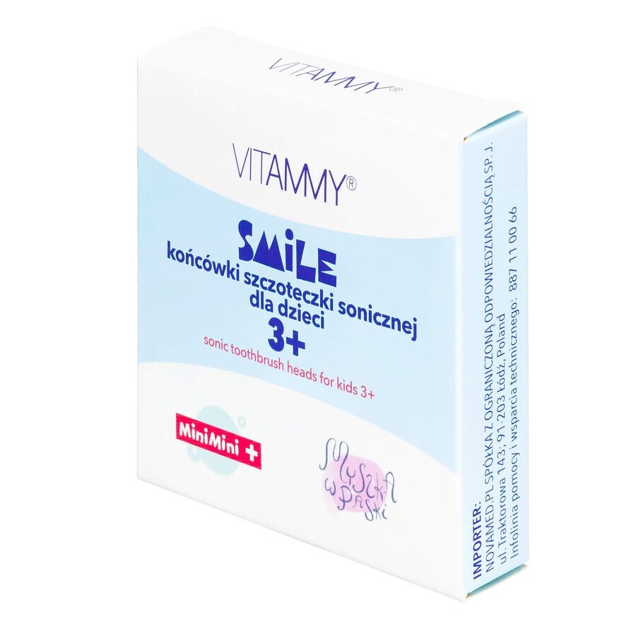 Vitammy Smile, Schallzahnbürstenaufsätze für Kinder, MiniMini+, ab 3 Jahren, 4 Stück