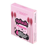 Vitammy Splash, punte per spazzolino sonico per bambini, rosa, da 8 anni, 4 pezzi