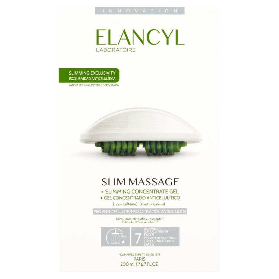 Elancyl Slim Massage, massaggiatore manuale + gel doccia snellente concentrato, 200 ml